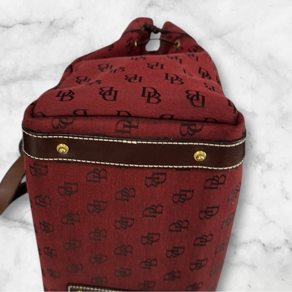 Dooney & Bourke Red Monogram Canvas Tote Bag - Picture 7 of 14